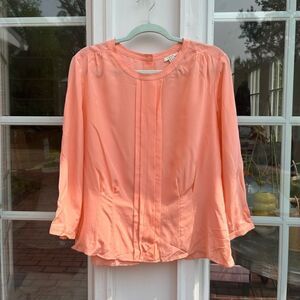 J Crew 100% Silk Pintucked Blouse